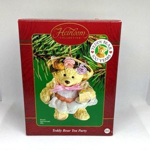 Carlton Cards ornament teddy bear tea party 2002 year